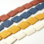 Natural Lava Rock Beads Strands, Dyed, Rhombus, 38x22x7.5mm, Hole: 1mm