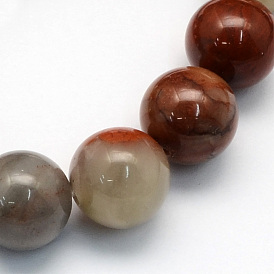 Natural Red Rainbow Jasper Round Beads Strands