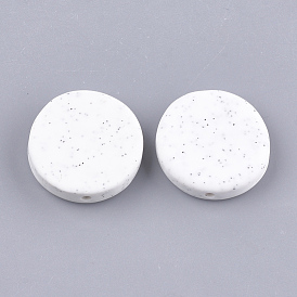Handmade Polymer Clay Beads, Flat Round