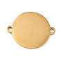 Placage ionique (ip) 304 breloques de connecteur en acier inoxydable, maillons plats ronds avec motif d'anneaux