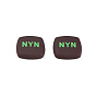 Acrylic Enamel Cabochons, Square with Word NYN