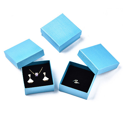 Cajas de joyas de cartón, Para el anillo, pendiente, Collar, con la esponja en el interior, plaza