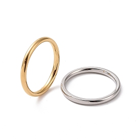 201 Stainless Steel Simple Thin Plain Band Ring for Women