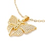Collar con colgante de mariposa de circonita cúbica transparente, 304 joyas de acero inoxidable para mujer