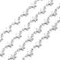 304 acier inoxydable chaînes décoratifs, soudé, avec connecteur étoile, 11x6x1.5mm