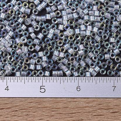 Perles miyuki delica, cylindre, perles de rocaille japonais, 11/0, arc-en-ciel nacré