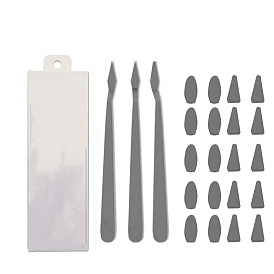 Essuie-glace en plastique, couteau à peindre têtes d'éponge, petit couteau à palette pour les débutants en peinture à l'huile, avec tête de rechange