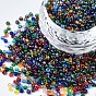 Glass Round Seed Beads, Transparent Colours Rainbow, Round Hole