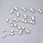 Handmade ABS Plastic Imitation Pearl Beads Chains, for Necklaces Bracelets Making, with Brass Paperclip Chains, Long-Lasting Plated, Soldered