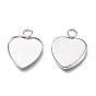 304 Stainless Steel Pendant Cabochons Settings for Fashion Jewelry, Heart