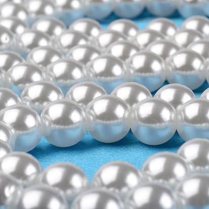 Perlas redondas de perlas de imitación de plástico abs, 10 mm, Agujero: 2 mm, sobre 1000 unidades / 500 g