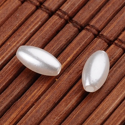 Perlas de imitación de la perla de acrílico de arroz, 8x4 mm, Agujero: 0.5 mm, sobre 7700 unidades / 500 g