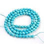 Brins de perles de magnésite naturelle, teints et chauffée, facette, ronde, 4mm, Trou: 1mm