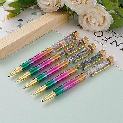 Ballpoint Pens, with Glass Seed Beads inside