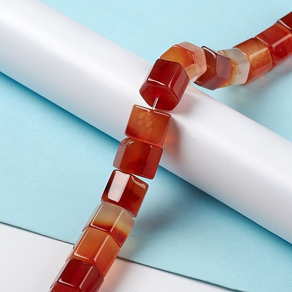 Natural Red Agate Beads Strands, Polygon