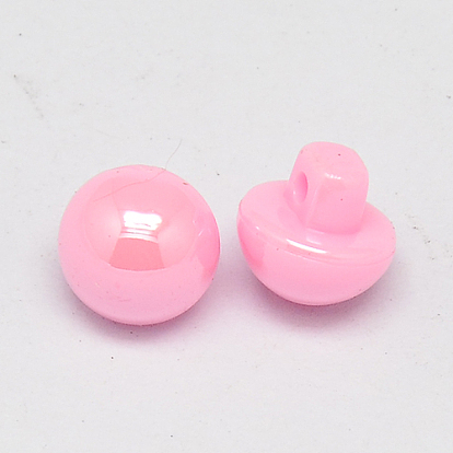 Taiwan Acrylic Shank Buttons, Full Pearl Luster, 1-Hole, Dome