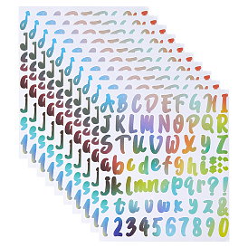 PVC Self-adhesive Label Stickers, Waterproof Decals for Kitchen, DIY Scrapbooking, Letter A~Z and Number 0~9