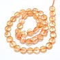 Natural Citrine Flat Round Bead Strands, Faceted, Dyed & Heated