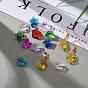 Transparent Glass Charms, Faceted, Star