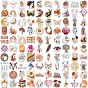 100Pcs Bohemia Style Waterproof PVC Plastic Sticker Labels, Self-adhesive Decals, for Card-Making, Scrapbooking, Diary, Planner, Cup, Mobile Phone Shell, Notebooks