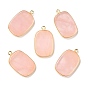 Natural Gemstone Pendants, with Golden Brass Findings, Rectangle