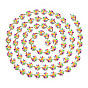 Латунные цепи с цветочными звеньями, с эмалью, несварные, реальный 16 k позолоченный
