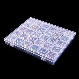 Ensembles de caisses d'organisation artisanales en polypropylène (pp), 30 grilles contenants de perles pour bijoux petits accessoires, rectangle