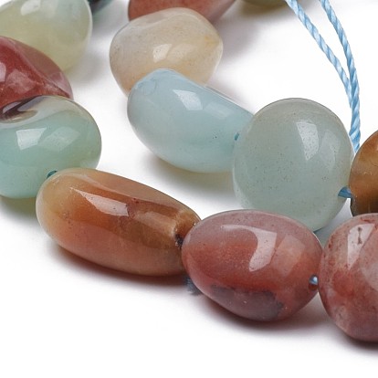 Natural Flower Amazonite Beads Strands, Nuggets, Tumbled Stone