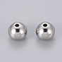 201 Stainless Steel Beads, Round, 10mm, Hole: 2mm