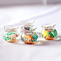 Aquarium rond de koi, ornements miniatures en verre à haute teneur en borosilicate, accessoires de maison de poupée de jardin paysager micro, faire semblant de décorations d'accessoires, avec bord ondulé