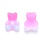 Gradient Color Opaque Resin Cabochons, with Glitter Powder Bear