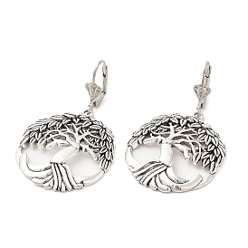 Alloy Tree of Life Dangle Leverback Earrings for Women