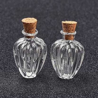 Botellas de corcho de vidrio, vaso vacío deseando botellas, modelo en miniatura de escena de juego de comida, para accesorios de casa de muñecas artesanales diy