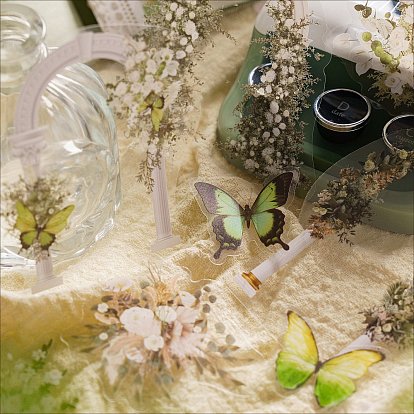 20 pegatinas decorativas impermeables para mascotas con arco de flores, calcomanías de mariposas autoadhesivas, para diy scrapbooking