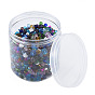 Perlas de vidrio, formas mixtas, con columna de contenedores de cuentas acrílicas