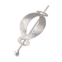 Alloy Hair Sticks, Hollow Hair Ponytail Holder, for DIY Hair Stick Accessories, Oval