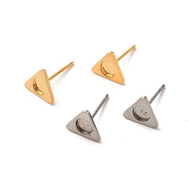 Triangle 304 boucles d'oreilles clous en acier inoxydable, avec 201 accessoires en acier inoxydable