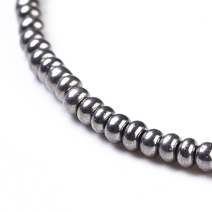 Bracelets de perles de tresse de fil de nylon, avec perles de rocaille en verre et perles en acier inoxydable 304