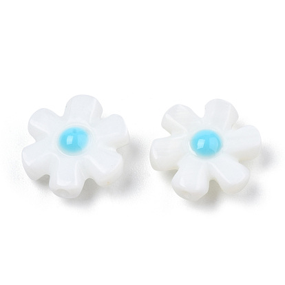 Perlas naturales de esmalte de concha de agua dulce, flor