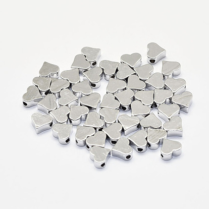 Long-Lasting Plated Brass Beads, Nickel Free, Heart