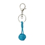 Polyester & Spandex Braided Ball Pendant Keychain, with Alloy Findings, for Woman Bag Car Key Decoration