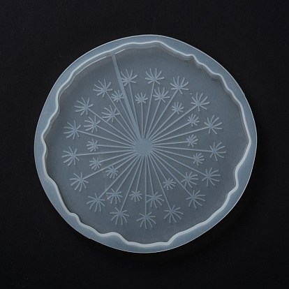 DIY Doily/Pedestal Silicone Molds, for Cup Mat Making, Resin Casting Pendant Molds, For UV Resin, Epoxy Resin Jewelry Making, Flat Round with Dandelion