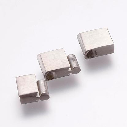 304 fermoirs magnétiques en acier inoxydable avec extrémités à coller, rectangle, givré