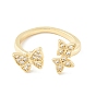 Clear Cubic Zirconia Triple Butterfly Cuff Ring, Open Ring for Women, Cadmium Free & Lead Free