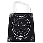 Canvas Tote Bags, Reusable Polycotton Canvas Bags, for Shopping, Crafts, Gifts, Cat/Crystal Ball/Witch
