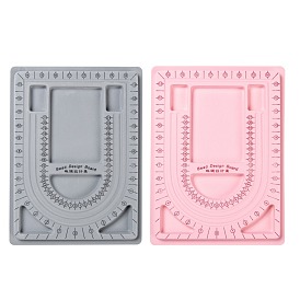 Planches de conception de perles floquées en plastique, pour la conception de collier, rectangle 9.33x12.99x5.12 pouce