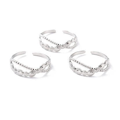 Ion Plating(IP) 304 Stainless Steel Finger Rings, Cuff Rings, Long-Lasting Plated, Horse Eye