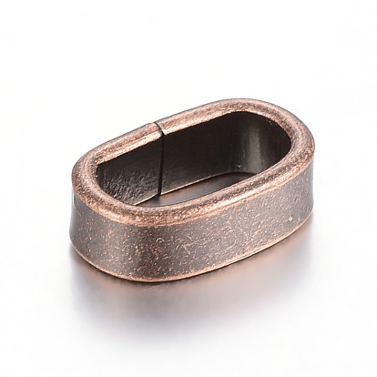 304 Подвески-слайдеры из нержавеющей стали, для изготовления кожаных браслетов, овальные