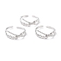 Ion Plating(IP) 304 Stainless Steel Finger Rings, Cuff Rings, Long-Lasting Plated, Horse Eye
