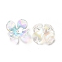 Transparentes bouchons fleur acrylique de perles, couleur ab , Flower 4 pétales